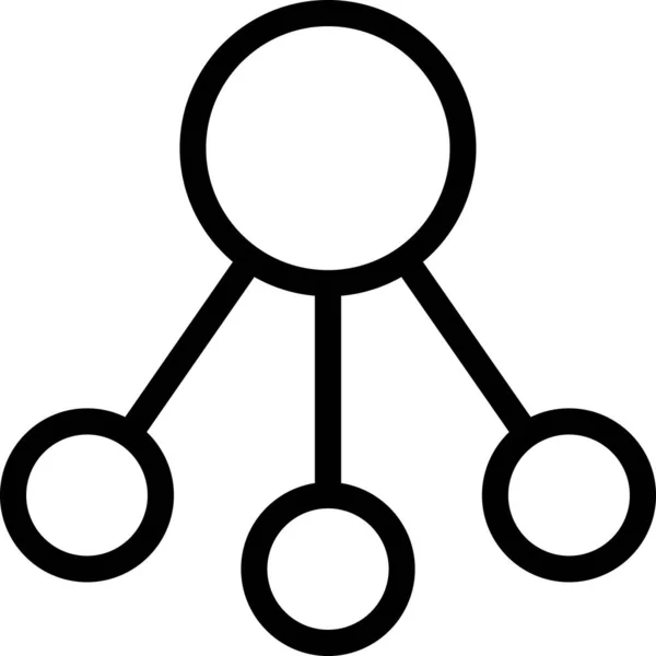 Connecter Icône Hiérarchie Diagramme Dans Style Contour — Image vectorielle