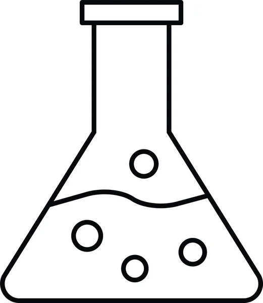 烧杯烧瓶实验室图标的轮廓风格 — 图库矢量图片