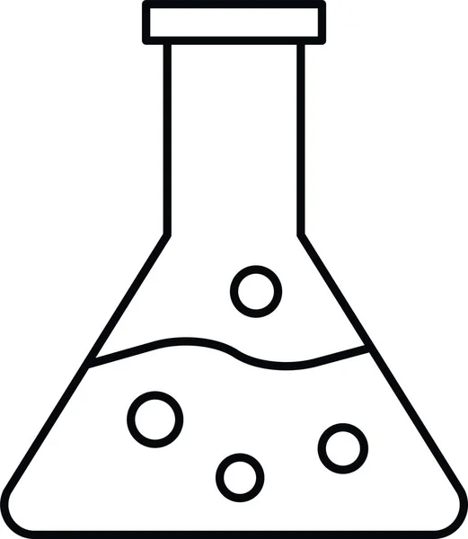 Ikona Laboratorium Kolby Zlewki Zarysie — Wektor stockowy