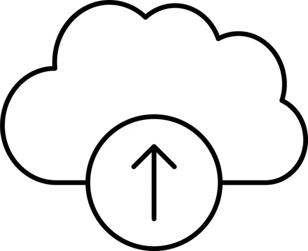 Cloud Datenbankserver Symbol Outline Stil — Stockvektor
