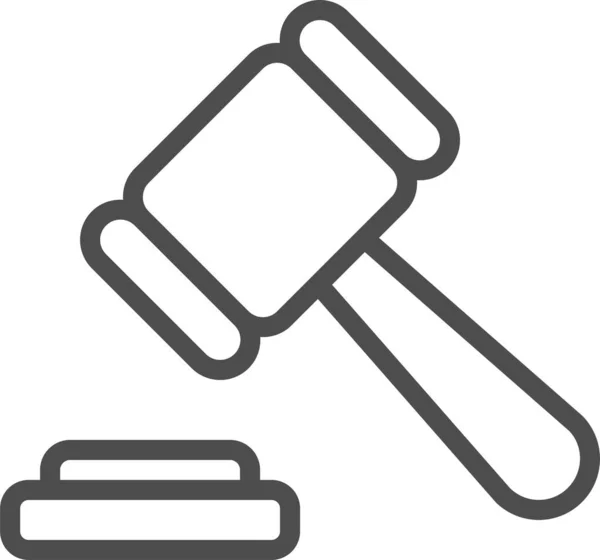 Auction Gavel Hammer Icon Outline Style — Stock Vector