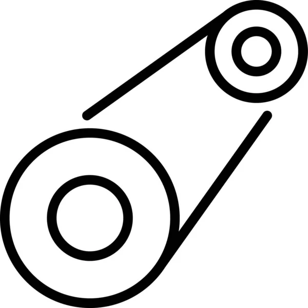 Иконка Привода Автомобиля Пояса Стиле Контура — стоковый вектор