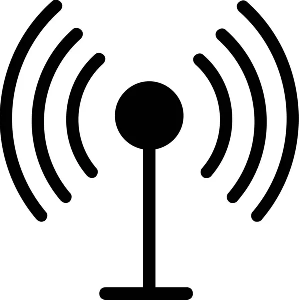 Icono Gps Asignal Datos Antena Estilo Sólido — Vector de stock