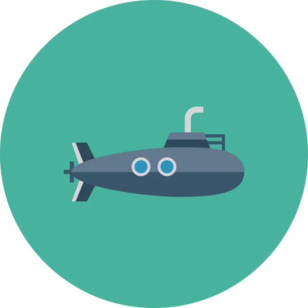 Auto Sea Submarine Icon Flat Style — Stock Vector
