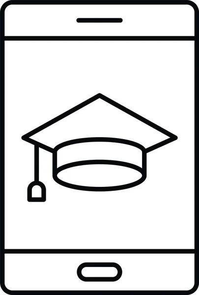 Degré Éducation Icône Ligne Dans Style Contour — Image vectorielle