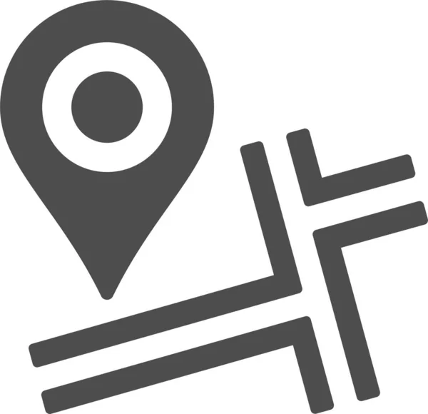 Entrega Gps Ubicación Icono Estilo Sólido — Vector de stock