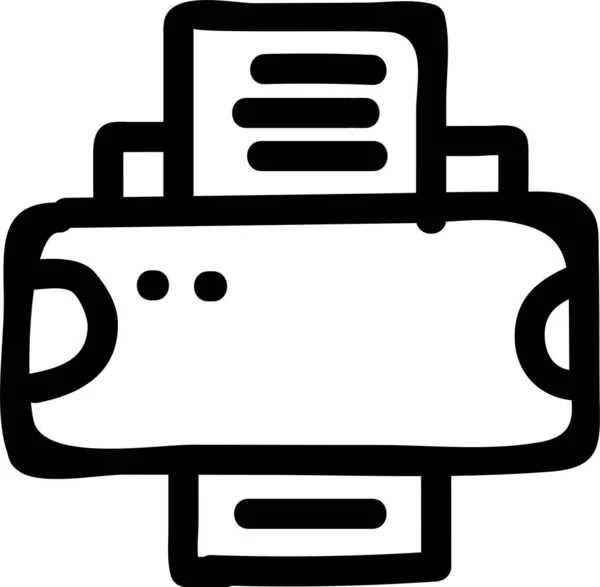 Copy Device Press Icon Handdrawn Style — Stockvektor