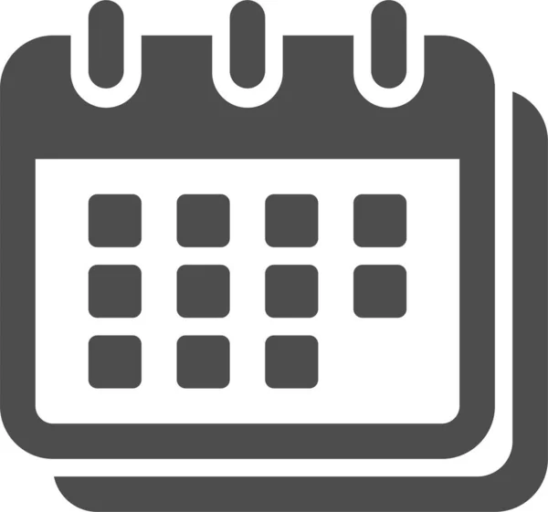 Calendario Icona Web Semplice Illustrazione — Vettoriale Stock