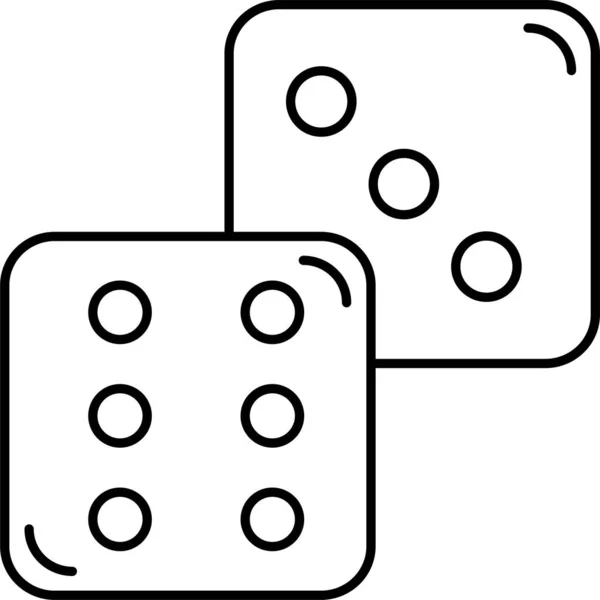 Casino Dados Icono Del Juego Estilo Esquema — Vector de stock