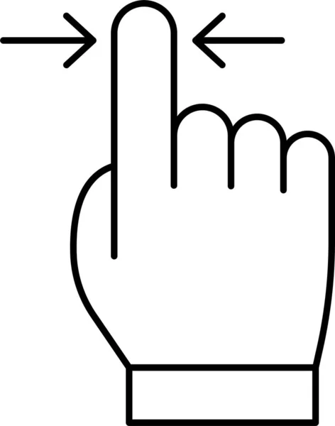 Ikona Gestu Uszczypnięcie Ręki Kategorii Dotyk Ręka Gest — Wektor stockowy