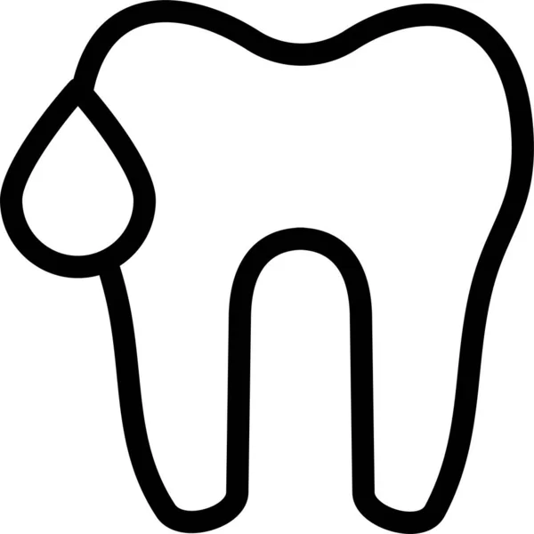 Caveat Ícone Enchimento Dental Estilo Esboço —  Vetores de Stock