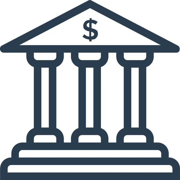 Bank Banker Business Icon Outline Style — 图库矢量图片