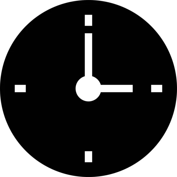 Alarm Clock Hour Icon Solid Style — Stock Vector