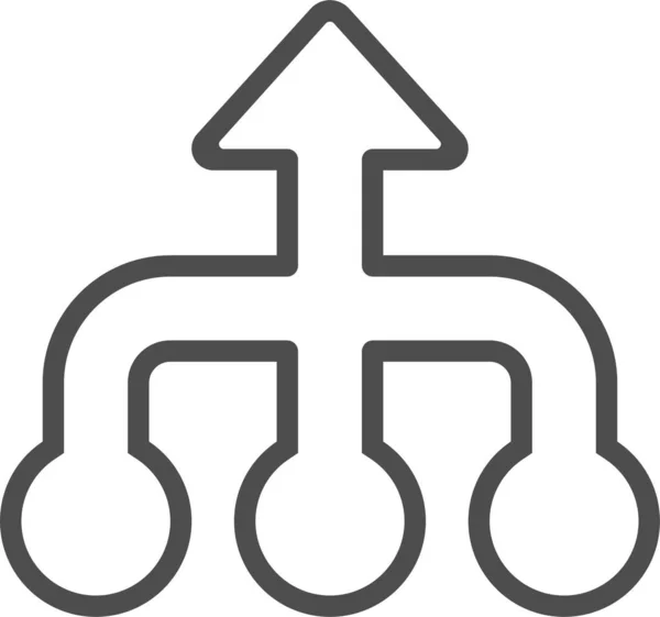 Arrow Hierarchy Share Icon Outline Style — Stockvektor