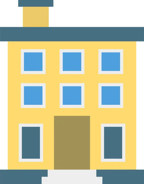 Apartment Building Home Icon Flat Style — Stock Vector