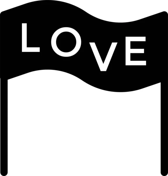 Εικονίδιο Αγάπης Banner Board Συμπαγές Στυλ — Διανυσματικό Αρχείο