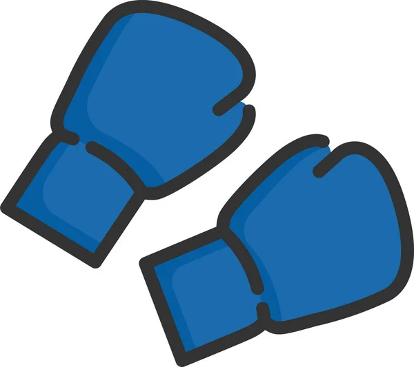 Boxer Boxe Icona Lotta Pieno Stile Contorno — Vettoriale Stock