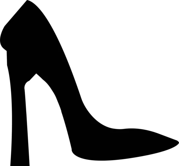 Fashion Footwear Girl Icon Dalam Gaya Solid - Stok Vektor
