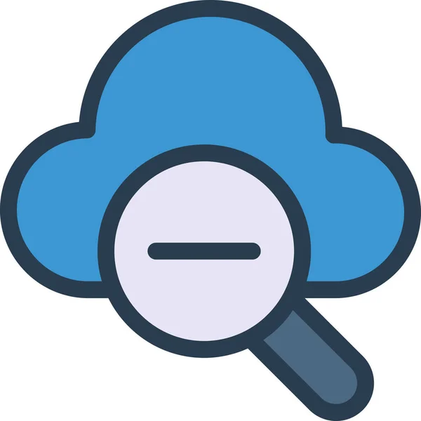 Cloud Datenbank Vergrößerungssymbol Stil Ausgefüllter Umrisse — Stockvektor