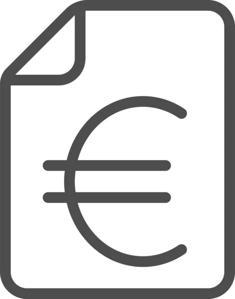 Euro Bill Ikona Sieci Web — Wektor stockowy