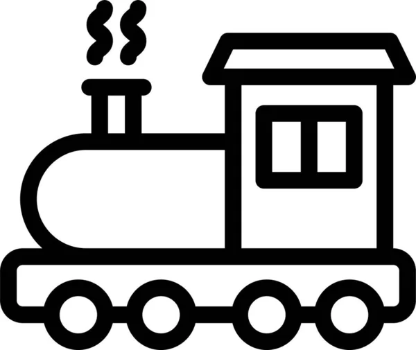 Engine Rail Train Icon Outline Style — Stock Vector