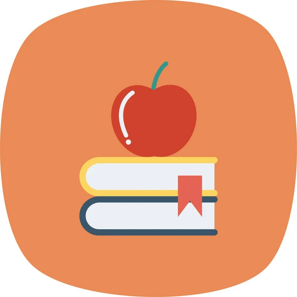 Apple Bookmark Εικονίδιο Βιβλία Επίπεδη Στυλ — Διανυσματικό Αρχείο