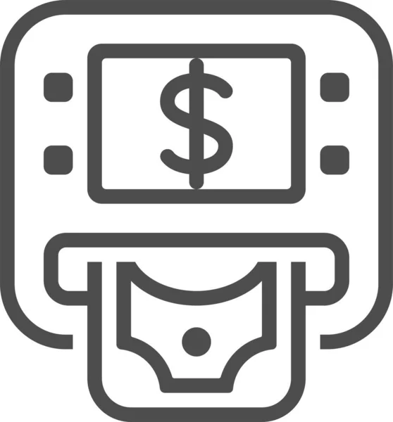Atm Atm Machine Banking Icon Outline Style — Vetor de Stock