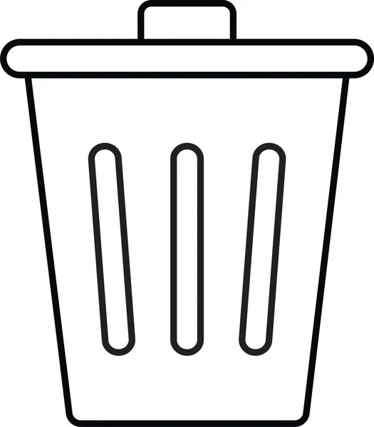 Basket Delete Recyclebin Icon Outline Style — Stock Vector