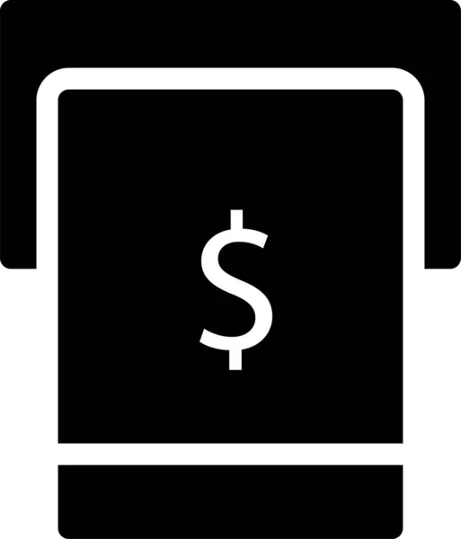 Ikona Gotówki Bankowej Bankomatu Stylu Solid — Wektor stockowy