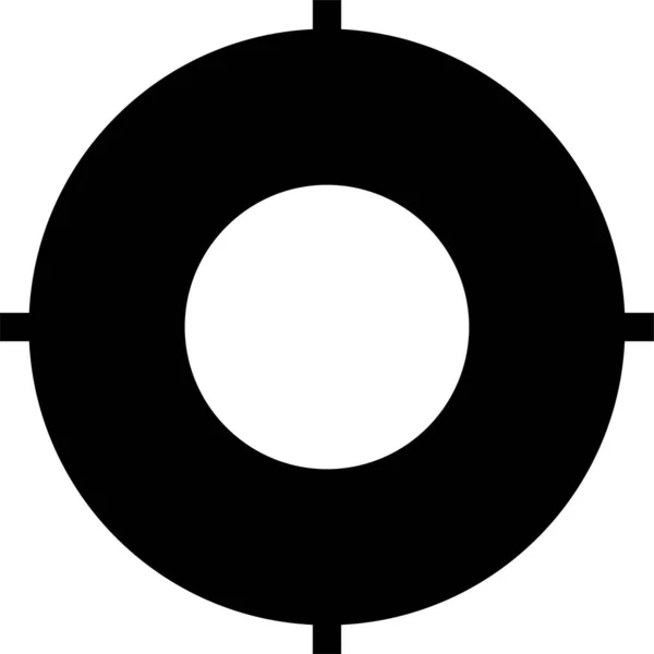 Icono Enfoque Círculo Flecha Estilo Sólido — Vector de stock