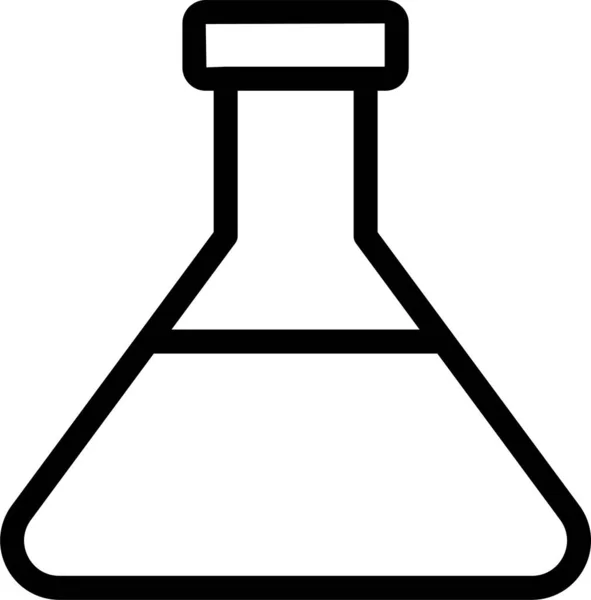 Becherglas Experiment Flaschensymbol Umrissstil — Stockvektor