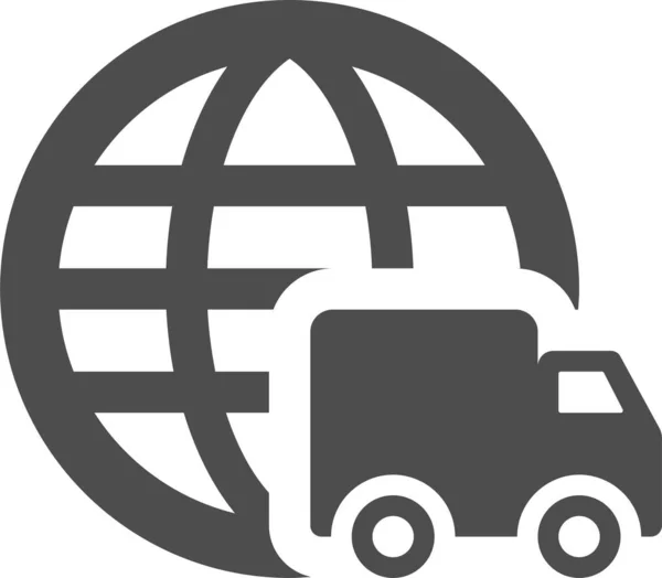 Delivery Global Globe Icon Solid Style — Stock Vector