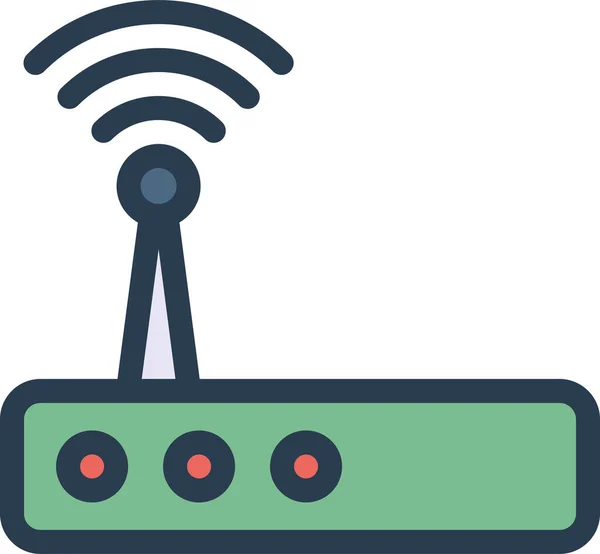 Braodcast Modem Router Icon Filled Outline Style — Stock Vector