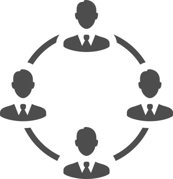 Groep Gebruikers Bedrijf Pictogram Solide Stijl — Stockvector