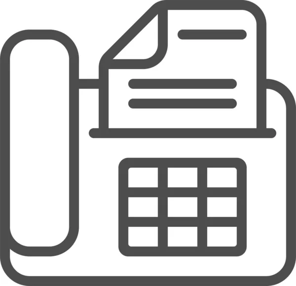 Document Fax File Icon Outline Style — Vettoriale Stock