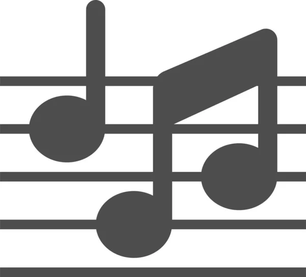 Música Musical Notas Partitura Ícone Estilo Sólido — Vetor de Stock