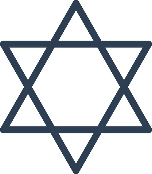 David Star Israel Jew Icon —  Vetores de Stock