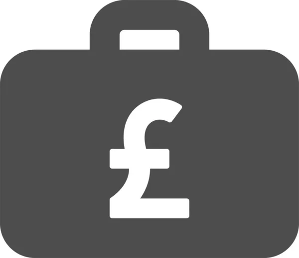 Briefcase Business Cash Icon Solid Style — Stockvektor