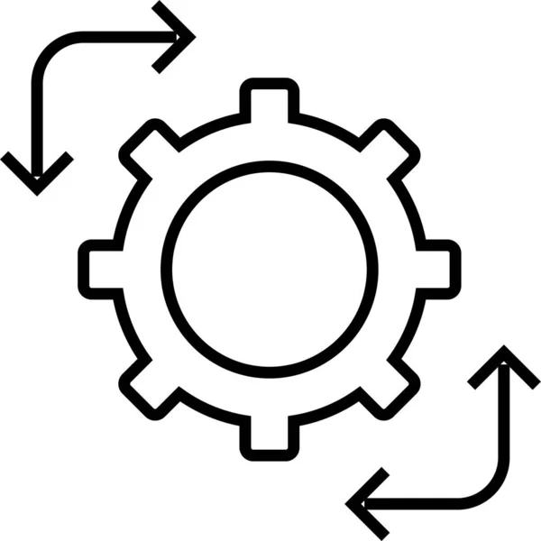 Accountsettings Configuration Gear Icon Outline Style — Stock Vector