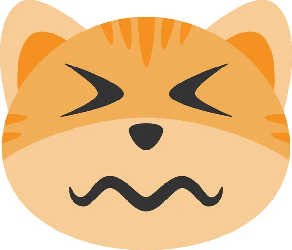 Cat Confounded Emoji Icon — 图库矢量图片