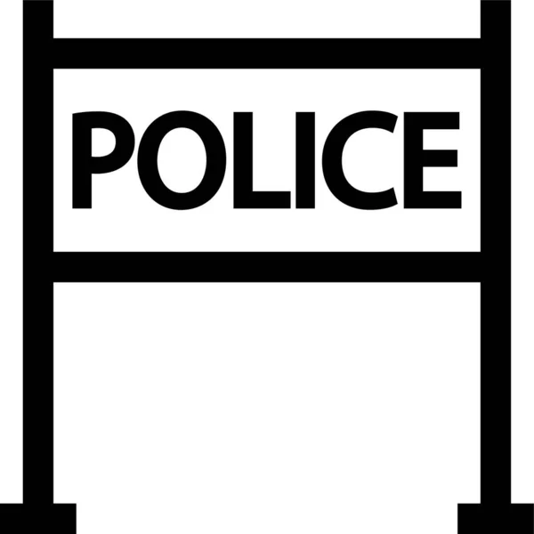 Icono Pancarta Policía Estilo Esquema — Vector de stock