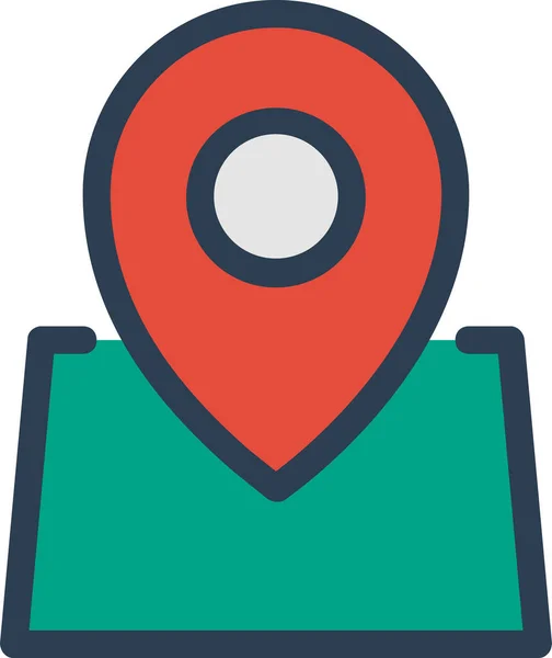 Location Map Pin Symbol Stil Ausgefüllter Umrisse — Stockvektor