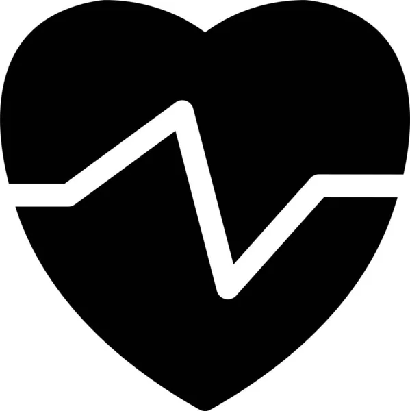 Beat Gesundheit Herz Ikone Soliden Stil — Stockvektor