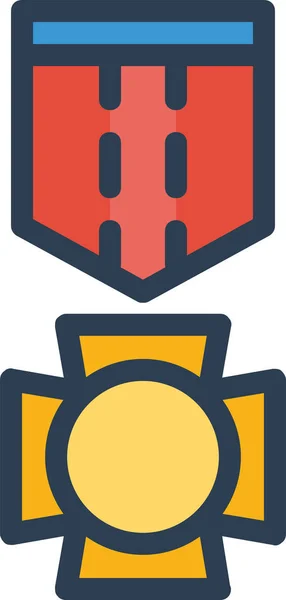 Ikona Odznaki Armii Stylu Wypełnionego Zarysu — Wektor stockowy