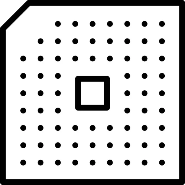 Board Chip Hardware Symbol Umriss Stil — Stockvektor