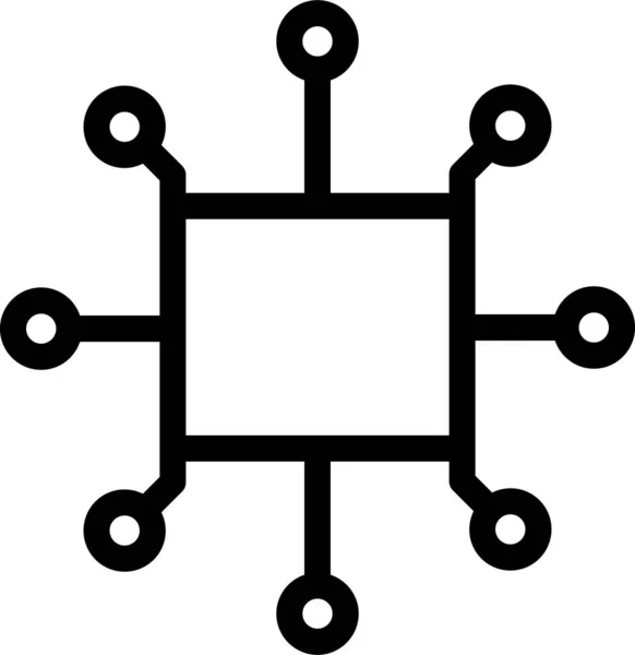 Connection Link Sharing Icon Outline Style — Vettoriale Stock