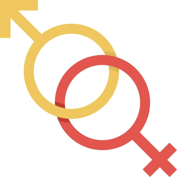 Ikon Asmara Laki Laki Gender Dalam Gaya Datar - Stok Vektor