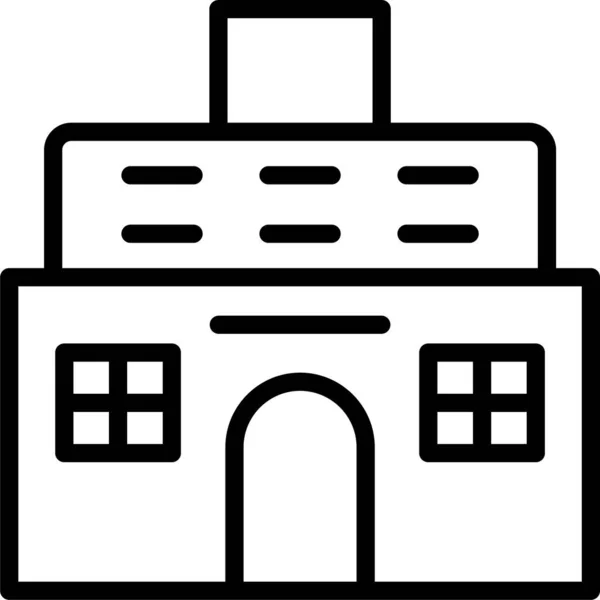 Apartment Building Home Icon Outline Style — Stock Vector