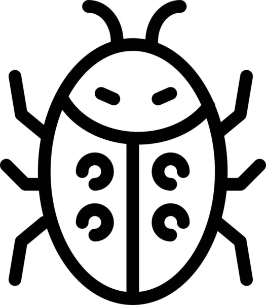 Bug Garden Green Icon Outline Style — Vetor de Stock