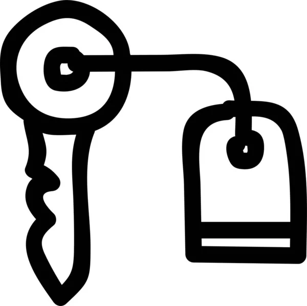 Иконка Защиты Ключа Расширения Стиле Handdrawn — стоковый вектор